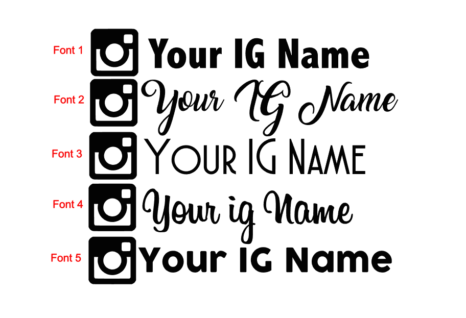 Instagram Username Decal (2 Pieces)